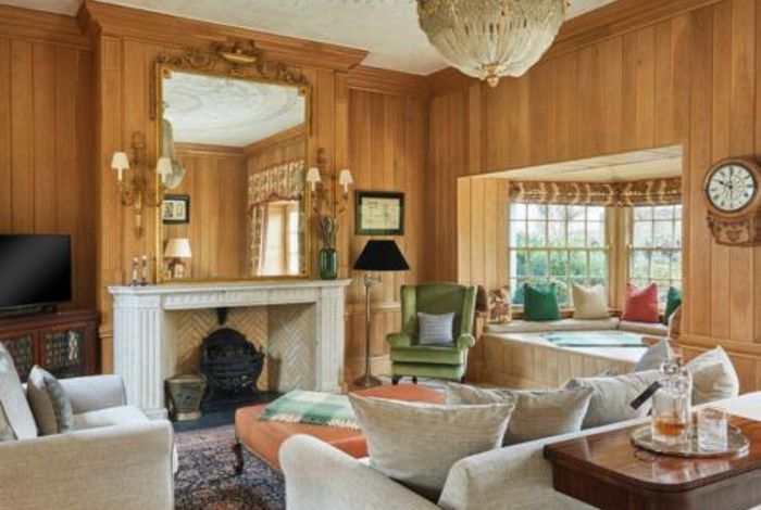 Lounge room in traditional cottage accommodation in ireland