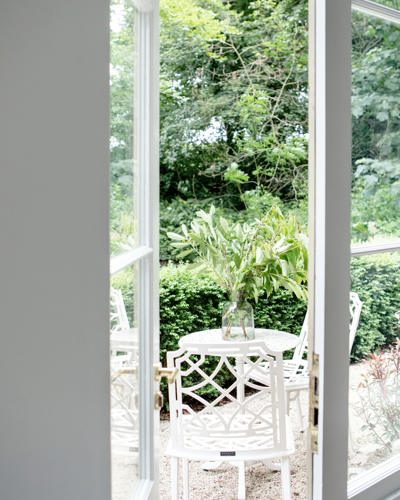 View through windows to ourdoor garden terrace