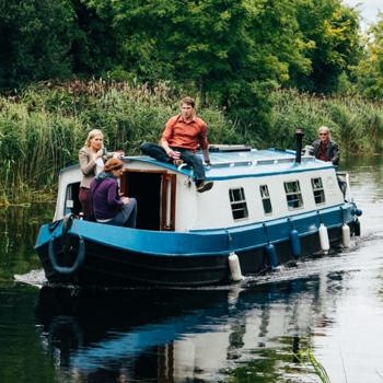Afternoon barge ride on the canal near dublin
