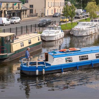 Barges on the canal at the cliff at lyons near dublin