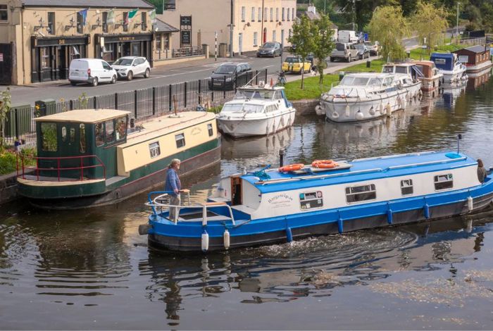 Barges on the canal at the cliff at lyons near dublin