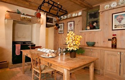 Modern timber kitchen in self catered Ireland cottage