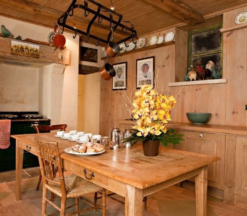 Modern timber kitchen in self catered Ireland cottage