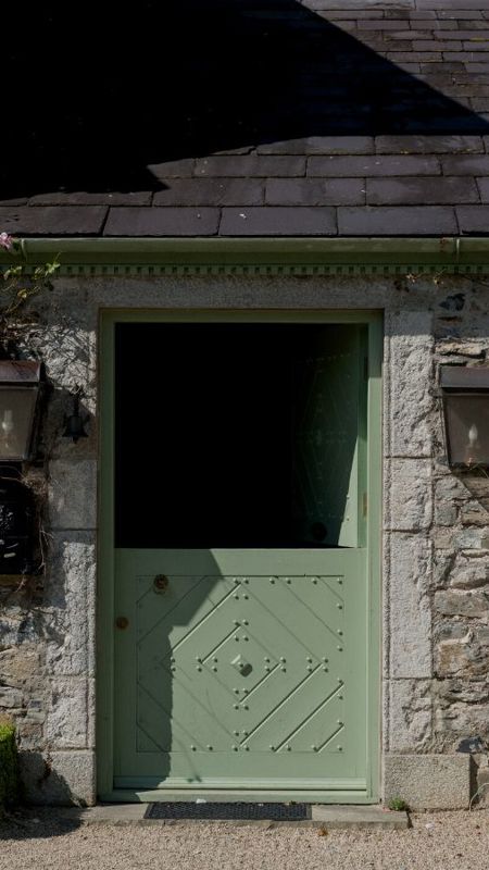Irish country house door and garden