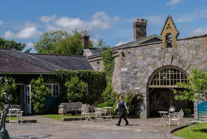 Outdoor wedding reception venue at irish country house