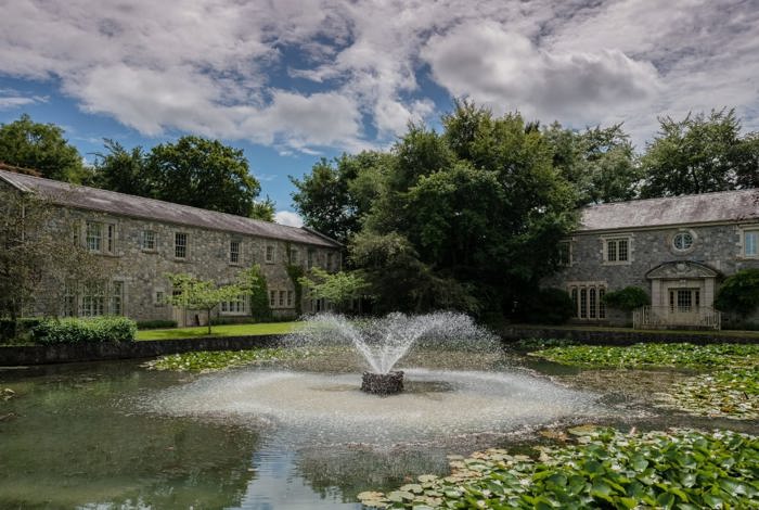 Fountain over pond at 4 star hotel ireland