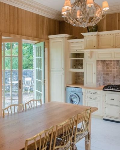 Traditional kitchen with timber finishing and coal oven