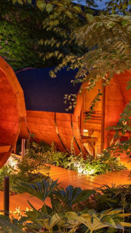 Outdoor saunas in irish countryside