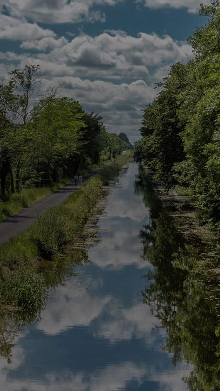 barge trios on the canal near dublin ireland