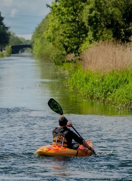 Paddling on the canal near the cliff at lyons ireland