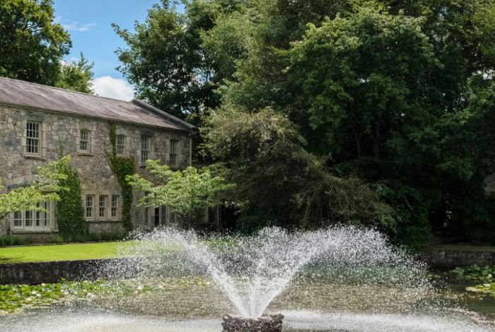 Fountain in gardens at 4 star country house in co kildare