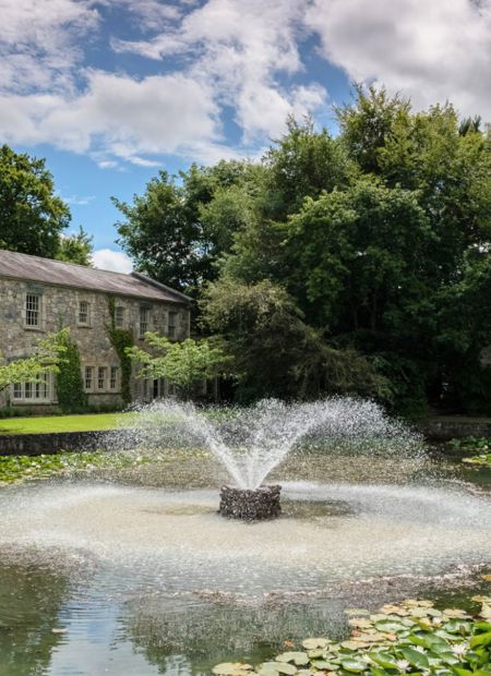 Fountain in gardens at 4 star country house in co kildare