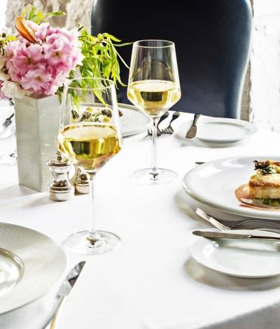 Interior close up view of fine dining dishes in co kildare