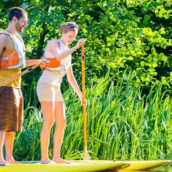 Stand up paddle boarding on the canal