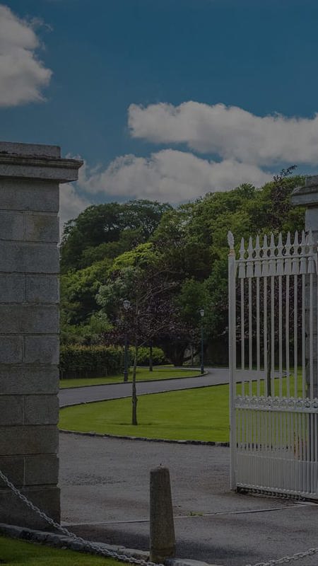 Entrance gates to irish country house near dublin
