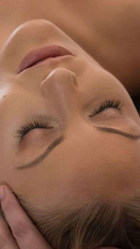 Relaxing head massage at hotel spa
